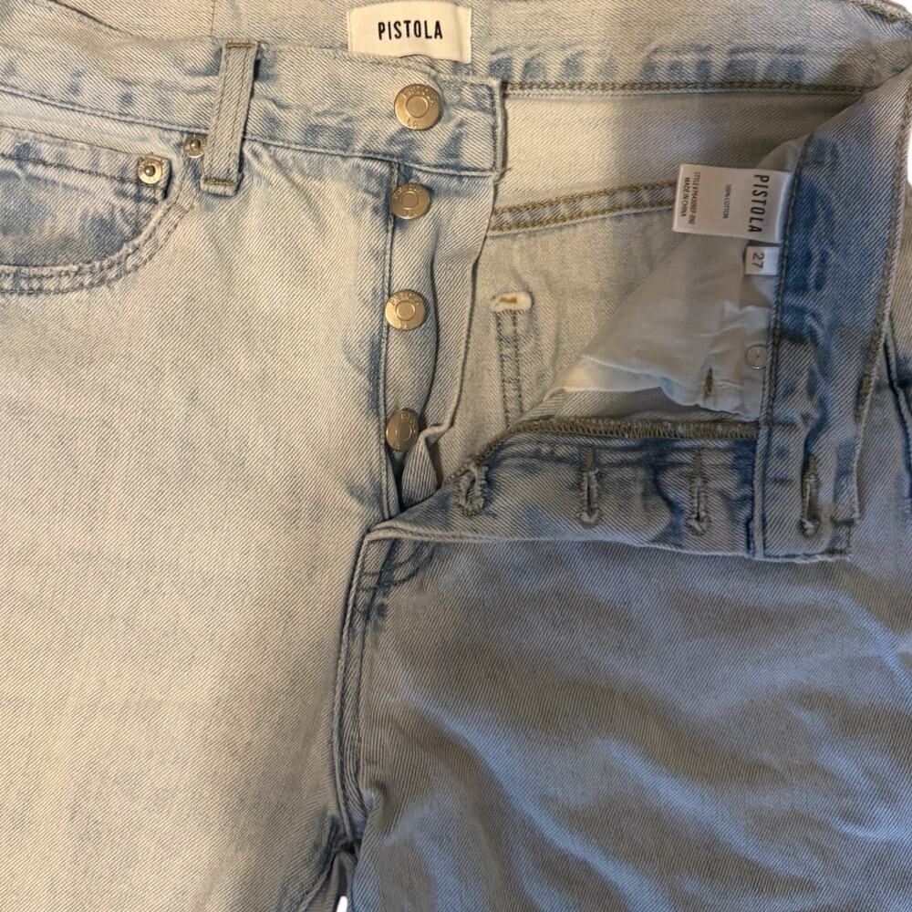 Pistola | Button Fly Light Wash Distressed Flare Leg Jeans Size 27 - Picture 4 of 7